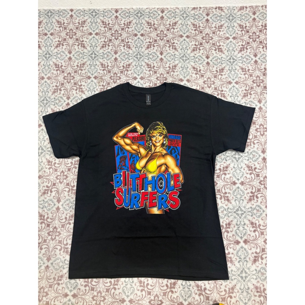 Gildan Butthole Surfers Band T-Shirt Black Graphic Tee Mens Large 4187